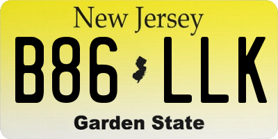NJ license plate B86LLK