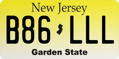 NJ license plate B86LLL