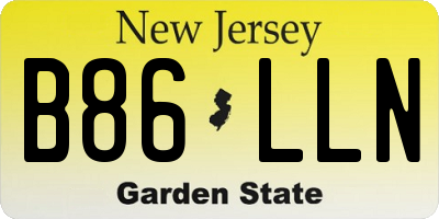 NJ license plate B86LLN