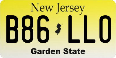 NJ license plate B86LLO