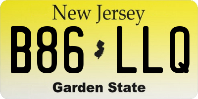 NJ license plate B86LLQ