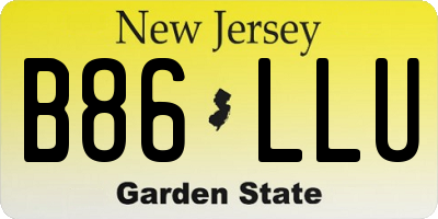 NJ license plate B86LLU