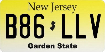 NJ license plate B86LLV