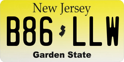NJ license plate B86LLW