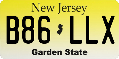 NJ license plate B86LLX