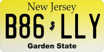 NJ license plate B86LLY