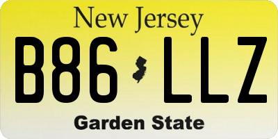 NJ license plate B86LLZ