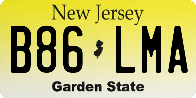 NJ license plate B86LMA