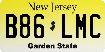 NJ license plate B86LMC