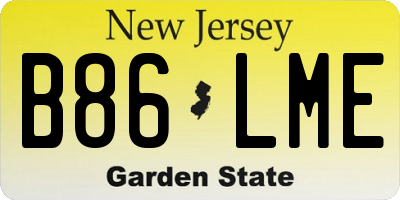 NJ license plate B86LME