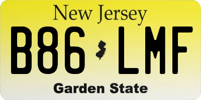 NJ license plate B86LMF