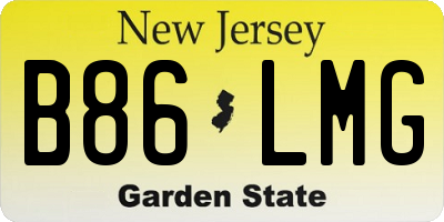 NJ license plate B86LMG