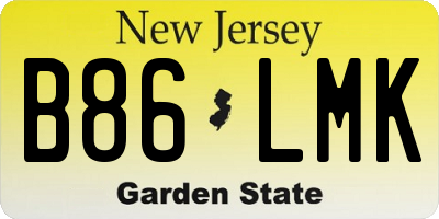 NJ license plate B86LMK