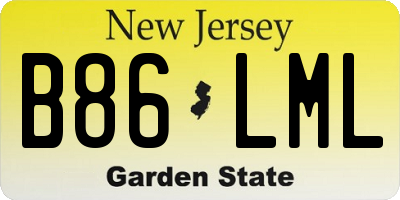 NJ license plate B86LML