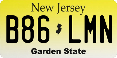 NJ license plate B86LMN