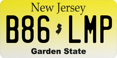NJ license plate B86LMP