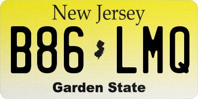 NJ license plate B86LMQ