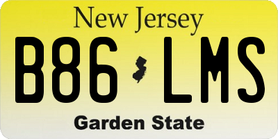 NJ license plate B86LMS