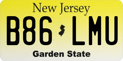 NJ license plate B86LMU