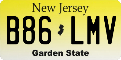 NJ license plate B86LMV