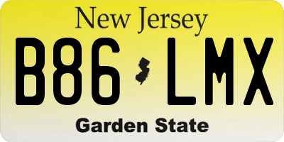 NJ license plate B86LMX