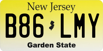NJ license plate B86LMY