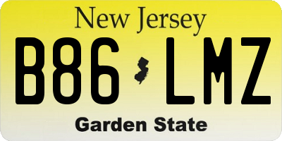 NJ license plate B86LMZ