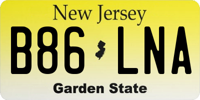 NJ license plate B86LNA