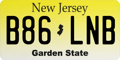 NJ license plate B86LNB