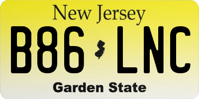 NJ license plate B86LNC