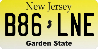 NJ license plate B86LNE