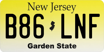 NJ license plate B86LNF