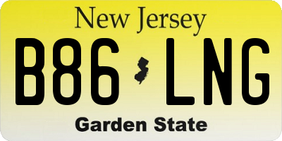 NJ license plate B86LNG