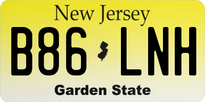 NJ license plate B86LNH
