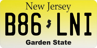 NJ license plate B86LNI
