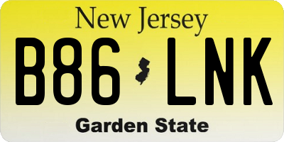 NJ license plate B86LNK
