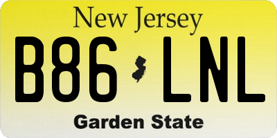 NJ license plate B86LNL