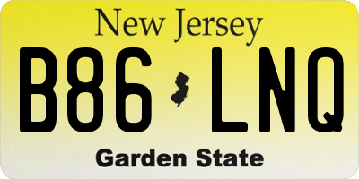 NJ license plate B86LNQ