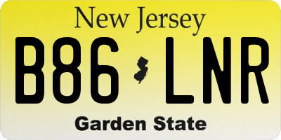NJ license plate B86LNR