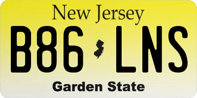 NJ license plate B86LNS