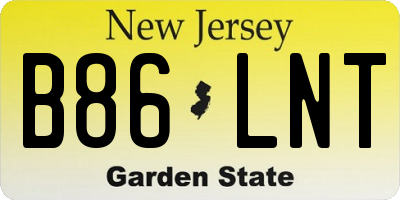 NJ license plate B86LNT