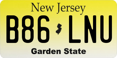NJ license plate B86LNU