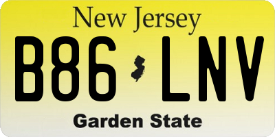 NJ license plate B86LNV