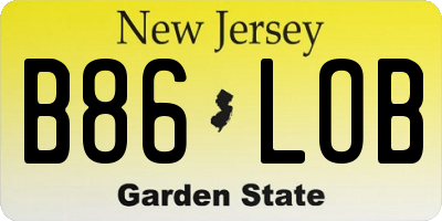 NJ license plate B86LOB