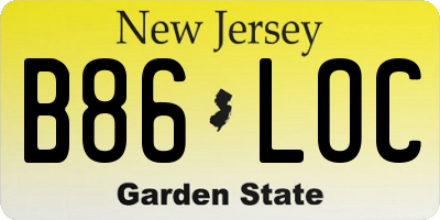 NJ license plate B86LOC