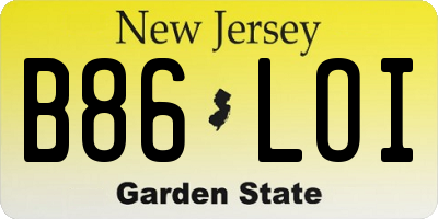 NJ license plate B86LOI