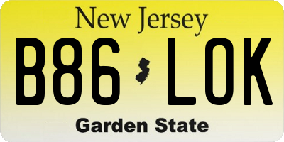 NJ license plate B86LOK