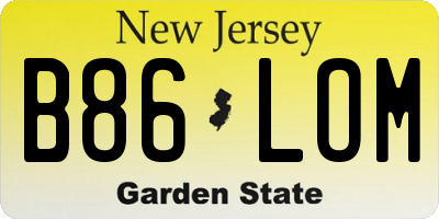 NJ license plate B86LOM