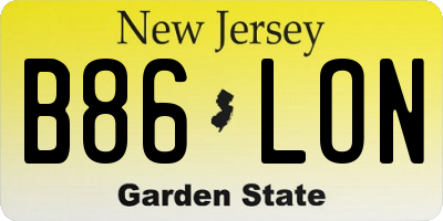 NJ license plate B86LON