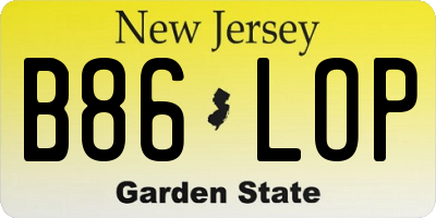 NJ license plate B86LOP